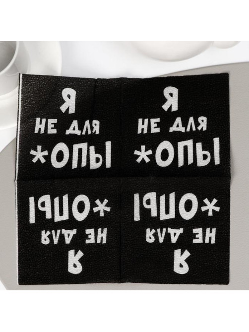 Салфетки бумажные однослойные «Я не для *опы», 24×24, 100 шт.