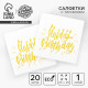 Салфетки бумажные Happy birthday, 25×25 см, 20 шт., тиснение золото, на белом фоне