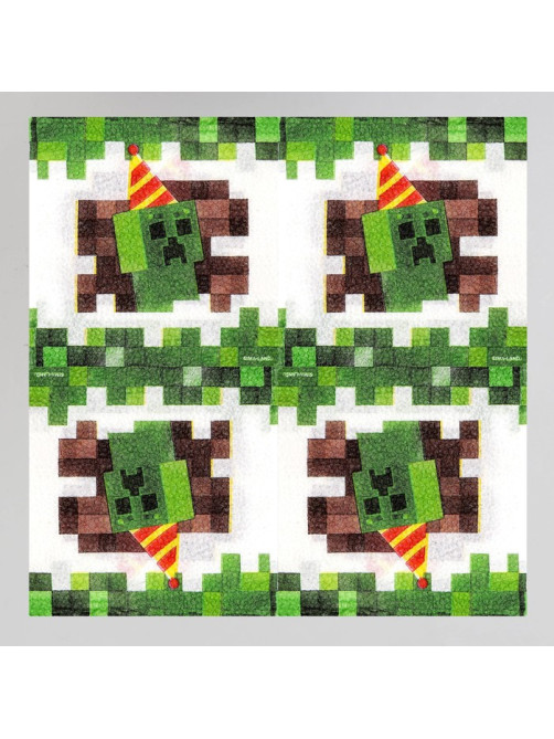 Салфетки бумажные «Пиксели», 24×24 см, 20 шт.
