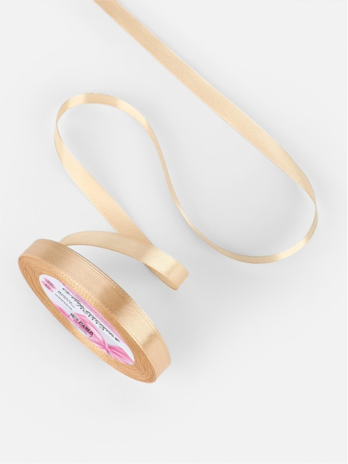 Лента атласная, 10 мм, 23±1 м, бежевая №267