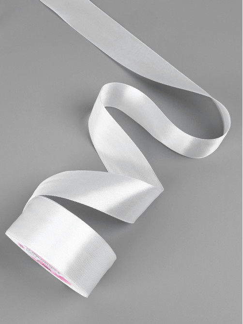 Лента атласная, 40 мм × 23 ±1 м, белая №01