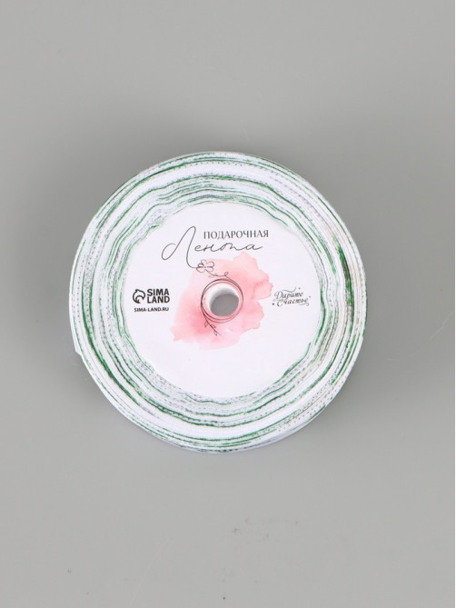 Лента атласная «С Днём защитника Отечества», 2.5 см × 22.5 (± 1) м, белая