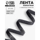 Лента бархатная, с серебряным люрексом, 10 мм, 18±1 м, чёрная №03