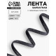 Лента бархатная, с серебряным люрексом, 6 мм, 18±1 м, чёрная №03
