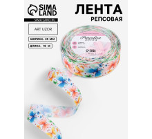 Лента репсовая «Бабочки», 25 мм, 18±1 м, разноцветная