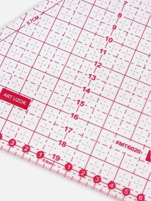 Линейка для квилтинга и пэчворка «Треугольник» 60°, 20×23×0.3 см