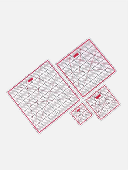 Набор линеек для квилтинга и пэчворка 30×30/25×25/15×15/10×10 см, s=3 мм