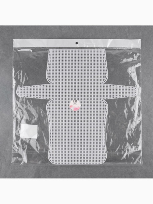 Канва-основа для вышивания сумки, пластиковая, 33.5×35.5 см, 2×2 мм, цвет белый