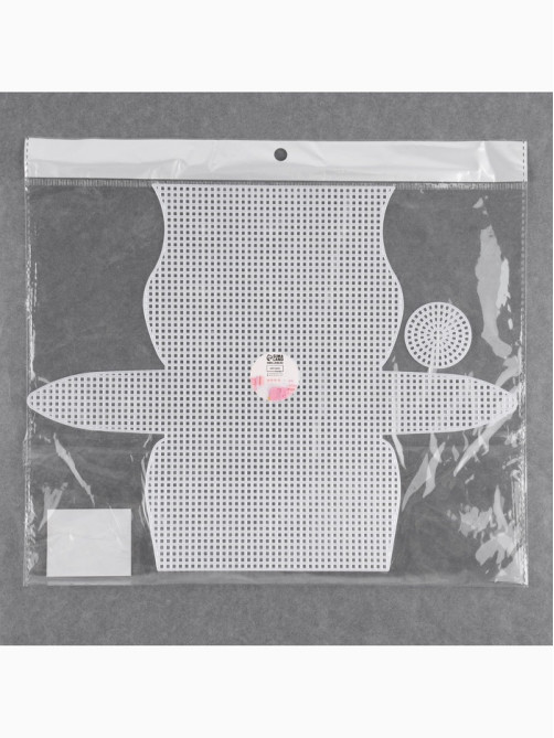 Канва-основа для вышивания сумки, пластиковая, 23×29 см, 1.5×1.5 мм, белая