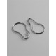 Крючок для штор, 4.8×2.8×0.2 см, 20 шт., цвет серебряный