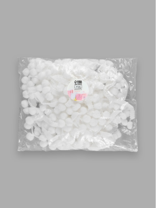 Тесьма декоративная с помпонами, 25±5 мм, 8±0.5 м, белая