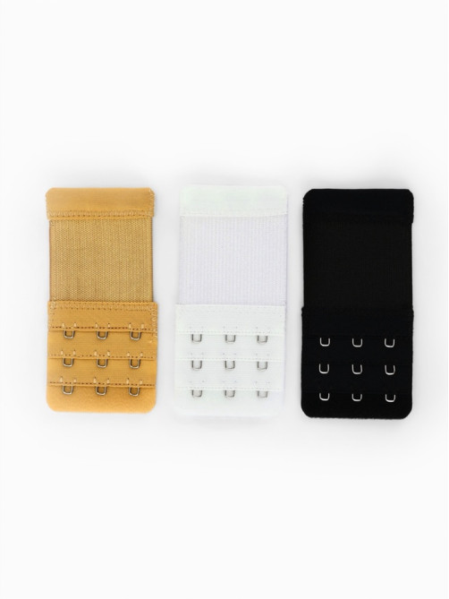 Застёжка для бюстгальтера, удлинитель, 3 ряда 3 крючка, 5×10.5 см, 3 шт.