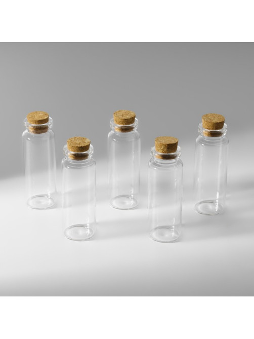 Баночки для хранения бисера, с пробкой, d=2.2×6 см, 5 шт.