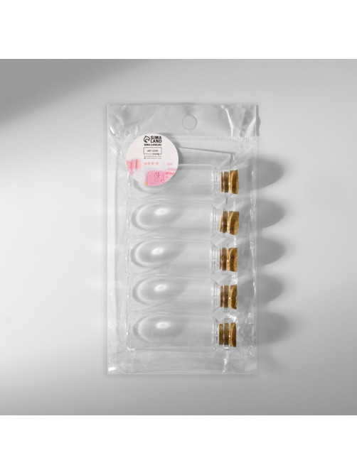 Баночки для хранения бисера, с пробкой, d=2.2×6 см, 5 шт.