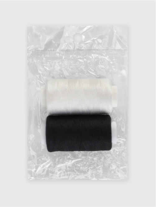 Нитки 40/2, 2 шт., 350 м, чёрный, белый