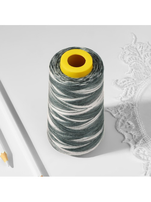 Нитки мультиколор 40/2, 2700 м, чёрные, белые