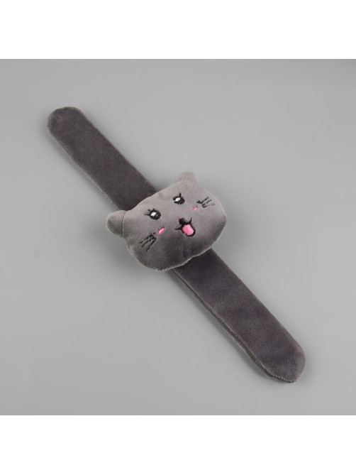Игольница на браслете «Кошка», 23×6.5 см, серая