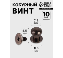 Кобурный винт d=7.9/8.5×8.5 мм, 10 шт., цвет чёрный никель