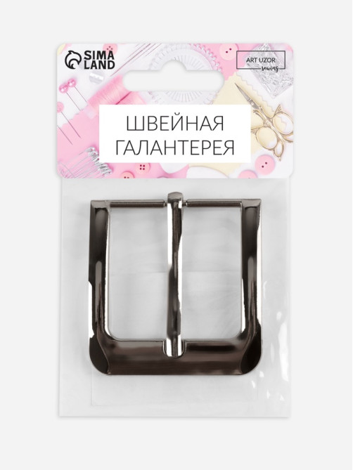 Пряжка для ремня, 5.5×5.2 см, 40 мм, цвет чёрный никель