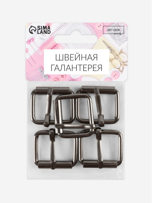 Пряжка проволочная, 3.2×2.8 см, 25 мм, 5 шт., цвет чёрный никель