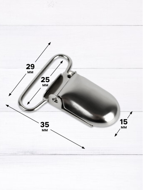 Клипсы для подтяжек, 2.5×1.5 см, 10 шт., цвет серебряный