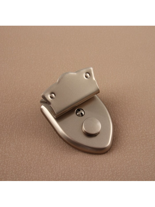 Застёжка для сумки, с ключом, 3.8×5 см, цвет серебряный