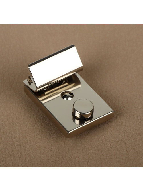 Застёжка для сумки, 3.5×2.6 см, цвет серебряный