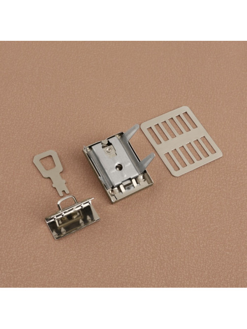 Застёжка для сумки, 3.5×2.6 см, цвет серебряный