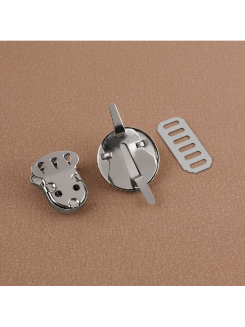 Застёжка для сумки, 2.5×2.5 см, цвет серебряный
