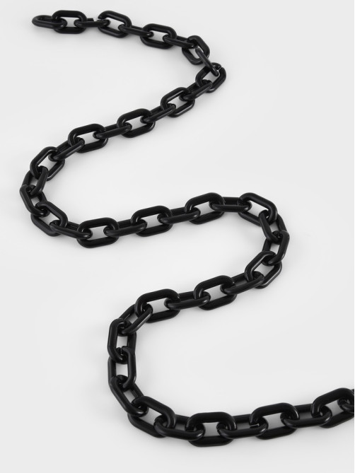 Цепочка для сумки, пластиковая, 31×19 мм, 120 см, цвет чёрный