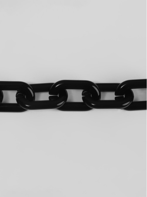 Цепочка для сумки, пластиковая, 31×19 мм, 120 см, цвет чёрный
