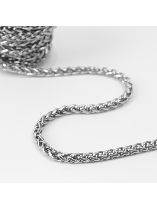 Цепочка для сумки, железная, 8.5×6.2 мм, 3 ± 0,1, м цвет серебряный