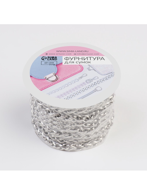 Цепочка для сумки, железная, 8.5×6.2 мм, 3 ± 0,1, м цвет серебряный