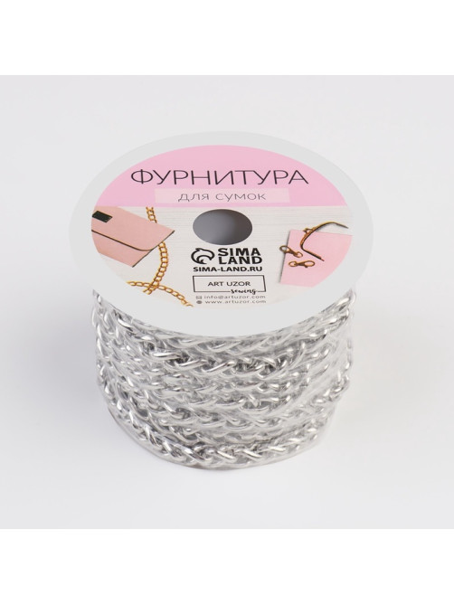Цепочка для сумки, железная, 8.5×6.2 мм, 3 ± 0,1, м цвет серебряный
