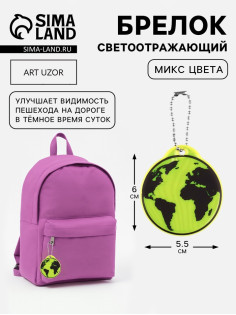 Светоотражающий элемент «Земля», двусторонний, 6×5.5 см, цвет МИКС