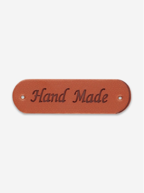 Набор нашивок Hand made, 4.5×1.3 см, 10 шт., коричневые