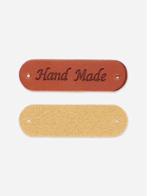 Набор нашивок Hand made, 4.5×1.3 см, 10 шт., коричневые
