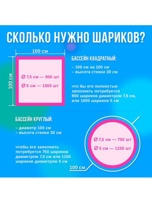 Шарики для сухого бассейна «Перламутровые», диаметр шара 7.5 см, набор 150 штук, цвет розовый, голубой, белый, зелёный