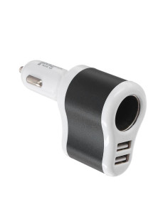 Разветвитель прикуривателя TORSO, USB 1 А / 2.1 А, 60 Вт, 12/24 В, микс