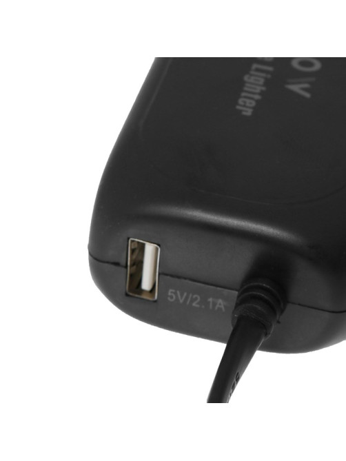 Разветвитель прикуривателя Cartage, USB 5 В 2.1 А, 60 Вт, 12/24 В, провод 60 см