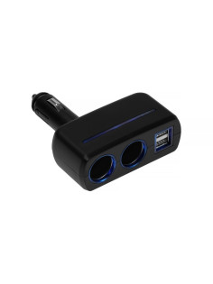 Разветвитель прикуривателя TORSO, 12-24 В, USB 2A, подсветка