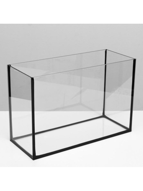 Аквариум Прямоугольный «Атолл» с крышкой, 20 л, 38×19×28/33 см, чёрный