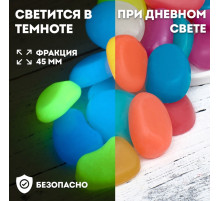 Декоративные камни для аквариума, 45 мм, 1 кг, светящиеся, МИКС