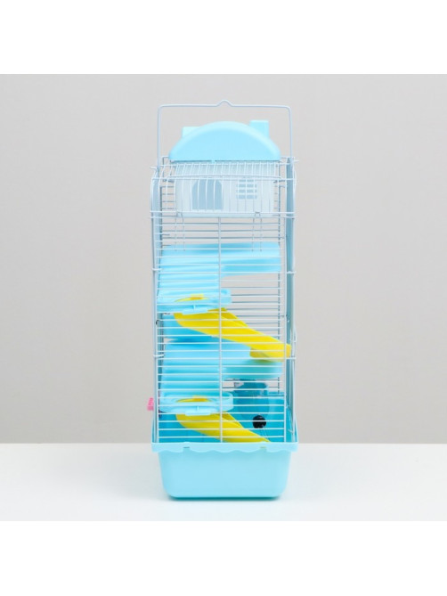 Клетка для мелких грызунов «Пижон», с наполнением, 23×17×45 см, голубая