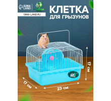 Клетка для грызунов «Пижон», 23×17×17 см, голубая