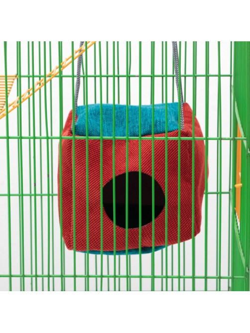 Подвесной дом для грызунов «Куб», 12×12×12 см, мебельная ткань, флис, цвет МИКС