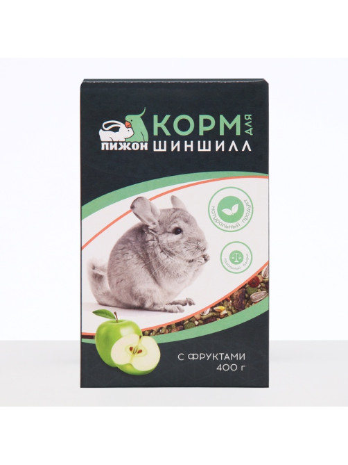 Корм «Пижон» для шиншилл, с фруктами, 400 г