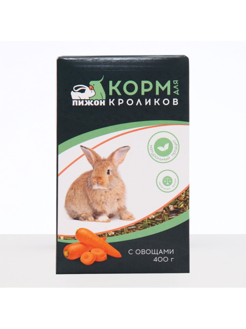 Корм «Пижон» для кроликов, с овощами, 400 г