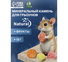 Минеральный камень для грызунов «Пижон», фрукты, 18 г, набор 4 шт.