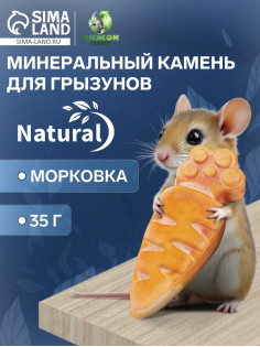 Минеральный камень для грызунов «Пижон», морковка, 35 г